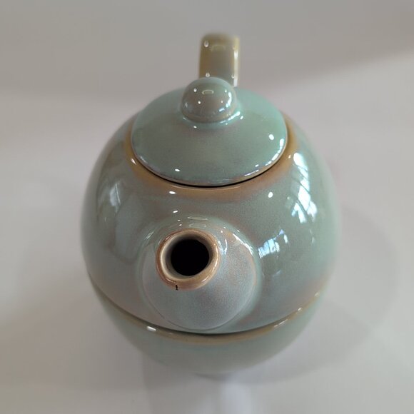 PIER 1 Imports "Tea for One" Stoneware Pottery Teapot & Cup/Mug Stackable - Picture 2 of 6